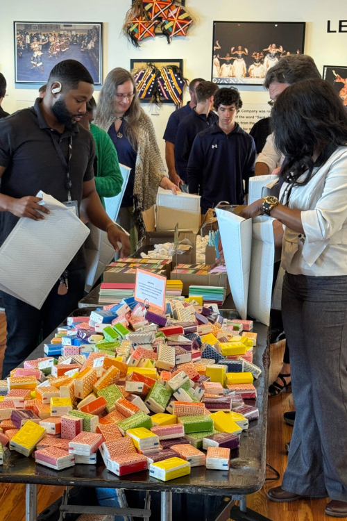 The Constellation Energy team assembling Chemo Care Kits at a Build Day