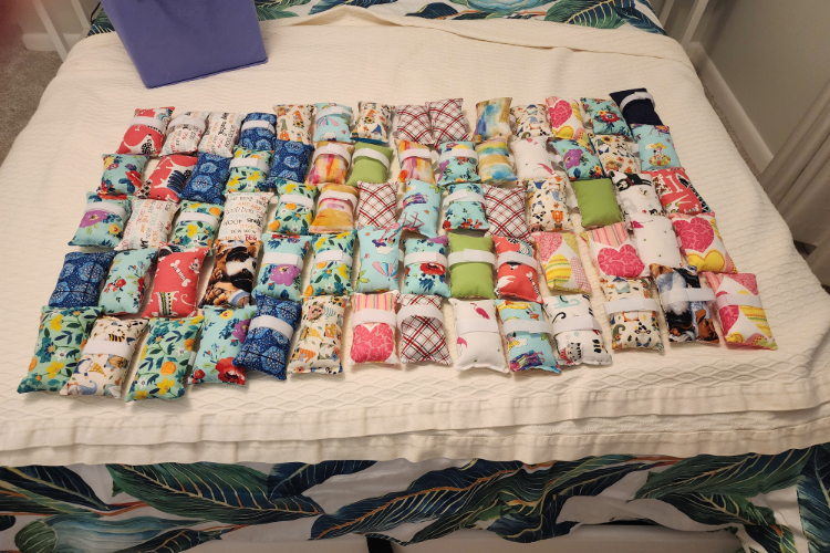 Finished port pillows ready to ship