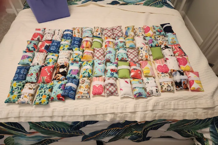 Finished port pillows ready to ship
