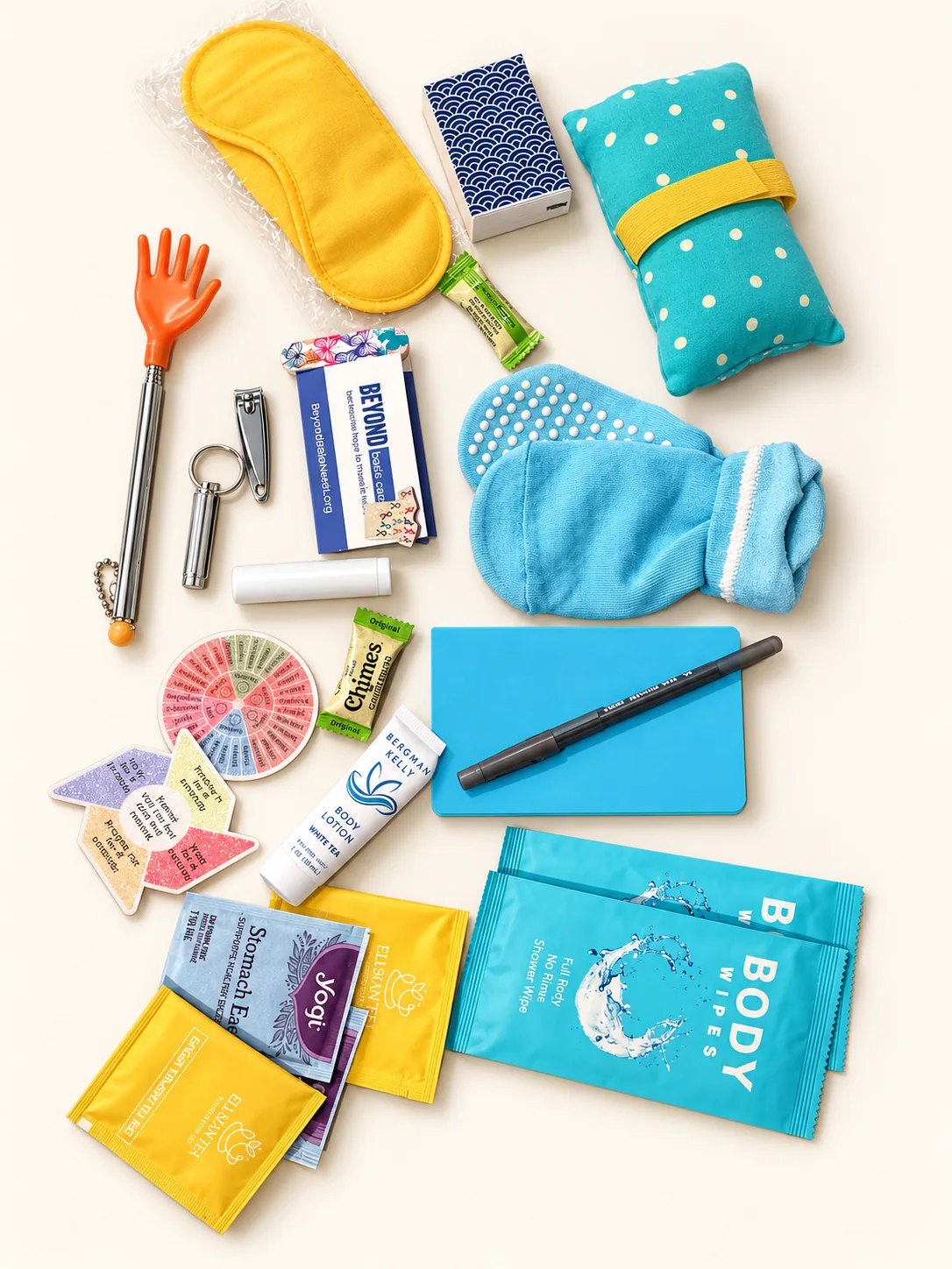 The contents of a Beyond Basic Needs Chemo Care Kit